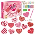 DIY Valentine's heart diamond painting keychain kit with 12 pieces and colorful gems - Valentine Heart Style (SK8022)