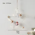 Decorazione a stella in ferro con LED e statuina di gnomo di Natale 23x23cm - Stella Bianca con Luce LED