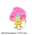 Roze siliconen kerstman vorm voor kerstcake en klei decoraties van 6cm - 1# Kerstman (Roze)