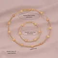 Ensemble tour de cou en strass et bracelet élastique avec placage en argent brillant - Style Fleur / Doré