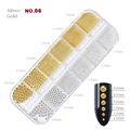 Mixed gold and silver nail art caviar micro beads in various sizes for manicure - Mixed Gold & Silver (NO.06)
