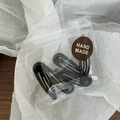 Classic black snap hair clips on vintage paper and wood background, set of several - 5 Pieces / Black