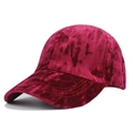 Klassische burgunderrote Baseballkappe aus Samt mit glattem Finish und 6-Panel-Design - Rot