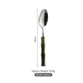 Cucchiaio da tavola in acciaio inox 304 con manico in bambù verde 20cm - Cucchiai Verdi