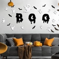 Adesivi murali 3D Halloween con lettere BOO, pipistrelli e fantasmi per decorazione casa - Set BOO + Fantasmi 3D