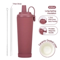 830ml dust pink insulated tumbler with ceramic coating, straw, and magnetic handle - 830ml / Smoky Pink