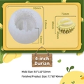 Detailed 4-inch durian fruit silicone mold with a yellow resin finished product - H52 4-Inch Durian