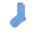 Himmelblaue Baumwoll-Mittelsocken mit elastischem Rippbündchen für Damen und Herren - Blau
