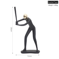 Modern black and gold resin baseball player figurine, 26cm tall sport ornament - Gold-Baseball Player