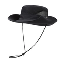 Black quick-dry sun hat with wide brim, breathable mesh and adjustable windproof strap - Black