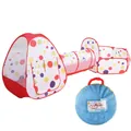 Set tenda 3 in 1 per bambini rossa a pois con tunnel di gioco, piscina a palline e custodia - Rosso a Pois (96098)