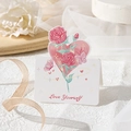 Floral greeting card with pink heart and Love Yourself message for women gifts - Love Yourself