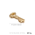 Colgante de llave en acero inoxidable dorado 22x10mm para bisutería DIY y accesorios - Estilo de Llave de Oro (KLJ321-Z)