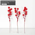 Three-piece set of artificial red Christmas berry stems with seven berries per branch - ACG1-3 (3-Pack / Small Red Berries)