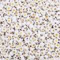 White acrylic round beads with gold star pattern for DIY handmade jewelry crafts - Solid White & Gold Star