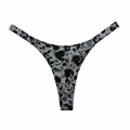 Women's cotton thong featuring a stylish grey and black leopard print pattern - Grey Leopard