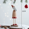 25CM tall handcrafted wooden Santa Claus figurine with natural round timber base decor - Christmas Puppet-Santa Claus 25cm
