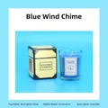 Set de vela aromática Bluebell en vaso azul con caja de regalo crema decorativa - Azul