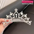 Silver crystal crown hair comb for girls with white pearls and rhinestones 6.6x5.9cm - #4 Crystal Crown Comb