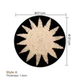 Style A Nordic rattan wall decor, 31cm diameter black and white sunburst woven plate - Style A / 31cm