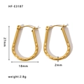 Schicke 18k vergoldete U-förmige Creolen aus Edelstahl für Damen, 27mm Höhe - Dünner U-Form Stil (HF-E3187)