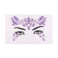 Self-adhesive purple crystal face gems sticker for festive makeup and party decoration - Purple
