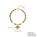 Brown tiger eye beaded bracelet with evil eye charm and gold-plated lobster clasp - Brown/Tiger Eye
