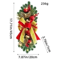 Christmas teardrop swag with red berries and golden ornaments 17.7 inch hanging decor - K3-39 Gold Ribbon Swag (Warm Light)