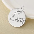 Silver 18K plated stainless steel zodiac pendant with sparkling rhinestone details - Silver Style (KLJ4533-Z)