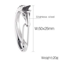 Vintage stainless steel horse head carabiner keychain accessory in silver finish - Horse Head Style (KLJ8553-KJX)