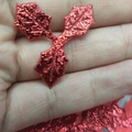 Pieza decorativa de trébol rojo en lámina de metal para manualidades navideñas - Hoja Roja
