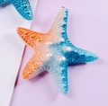 Starfish resin pendant with orange and blue gradient and pearl accents for DIY crafts - Small Starfish / Orange Blue Gradient