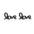Minimalist black Love letter stud earrings in vintage gothic style for women and men - Matte Black