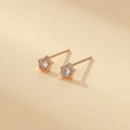 Elegant rose gold star stud earrings with a sparkling zircon center and beaded edge detail - Rose Gold Star
