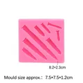 Molde de silicona rosa con siete formas de balas para pasteles y decorante fondant - Estilo 3-Placa de Bala-Rosa