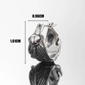 Vintage Silber Totenkopf Ohrstecker für Herren und Damen Größe 0,96cm mal 1,61cm - Totenkopf Ohrring (S337)