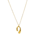 Minimalistische gouden ketting met U-vormige hanger en glanzend gepolijst metaal op O-ring - Ketting (Goud)