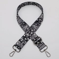 Adjustable wide replacement strap with black and white bohemian geometric patterns - No. 621 Gunmetal Hook