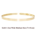 Polished golden mirror finish metal belt 1.5cm width with adjustable holes for women - 1.5cm Width/Size M (71-81cm) / Gold