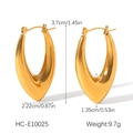 Detailed size specifications for teardrop gold-plated stainless steel chunky earrings - Thickened Waterdrop Hoop Style (HC-E10025)