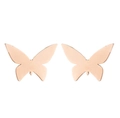 Detailed macro view of rose gold butterfly stud earrings with a polished metallic finish - Rose Gold