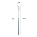 Portuguese style dinner knife with silver blade and slim forest green handle - Green Silver Steak Knife