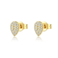 Minimalist S925 sterling silver gold teardrop earrings with sparkling white cubic zirconia - Teardrop / Gold