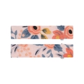 Pair of rectangular BB hair clips with pink floral fabric coating for girls - Style 19 (Pink with Blue & Pink Floral)