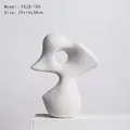 Modern white abstract ceramic sculpture YXJS-105 with elegant hollow curves - Rockery Vase Ornament-105