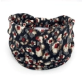 Wide elastic headband featuring bohemian leopard print and geometric patterns in red and black - 81