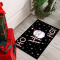 Black Christmas door mat with Santa Claus and HO HO HO pattern on wooden floor - 40*60cm / Black Christmas-1