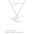Silver guitar pendant necklace in stainless steel with detailed dimensions and weight - Hollow Guitar (LN1606 Silver)