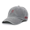 Berretto da baseball vintage in cotone grigio con lettera C ricamata in rosso e 1999 - Regolabile / Grigio