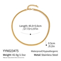 Detailed specs of the gold stainless steel punk chain necklace featuring 45cm length - Twist Necklace (YYN023475)